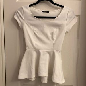 White peplum top